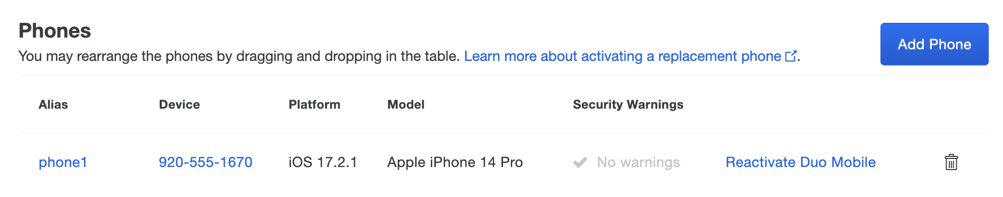 Add Phone Button