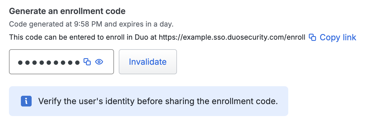 Enrollment code