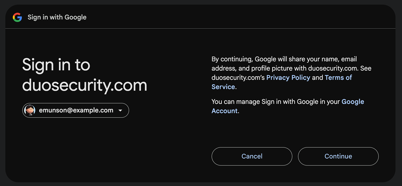 Sign in to Google