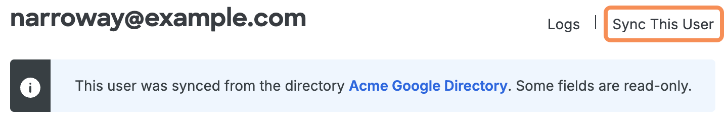 Sync Single User