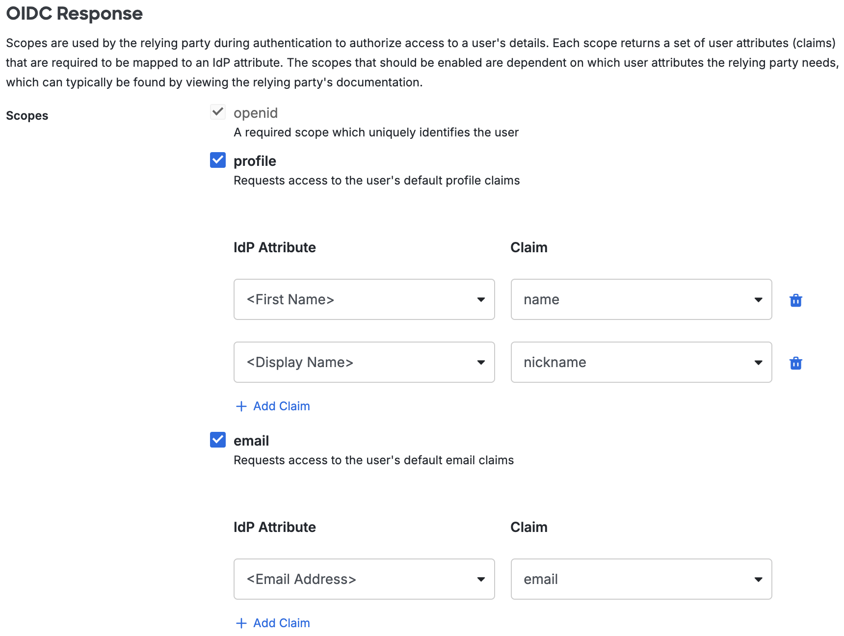 Duo Barracuda CloudGen Access OIDC Response Section