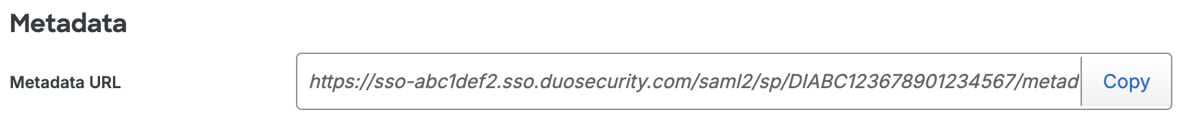 Duo PowerDMARC Metadata URL