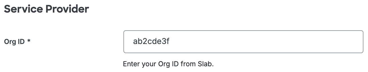 Duo Slab Org ID