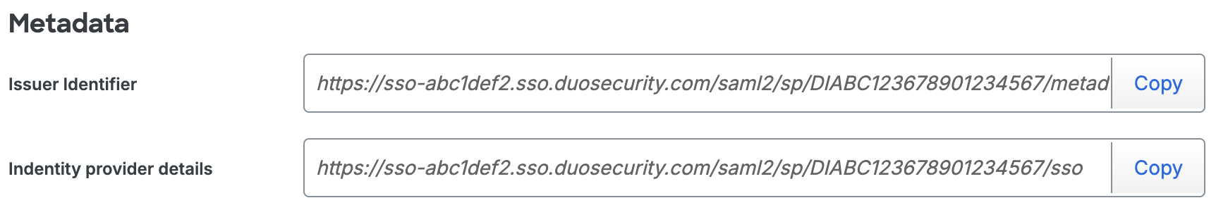 Duo Varonis Metadata URLs